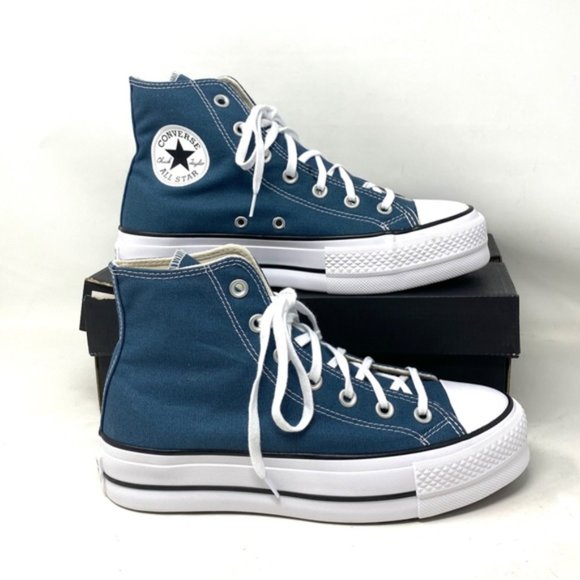 Converse Chuck Taylor Lift Platform High Shoes Skate Canvas Blue Women's A06840C - Picture 9 of 10